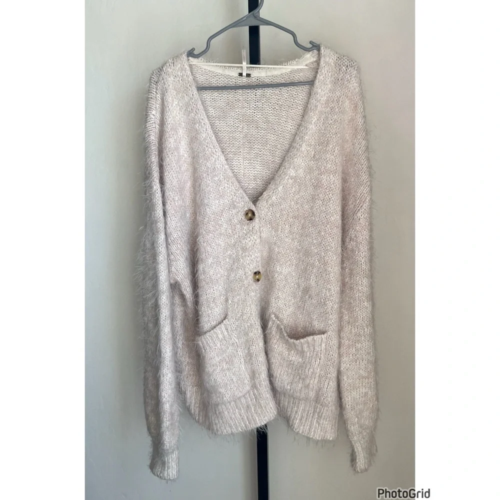 Free People Nevermind Cardigan Large soft Shaggy
